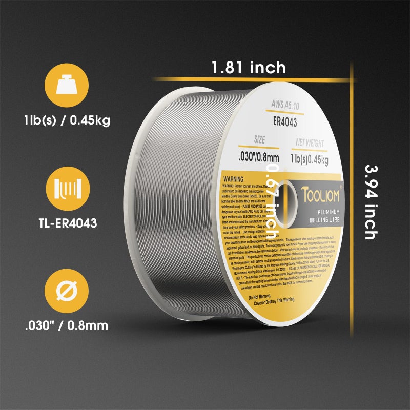 TOOLIOM ER4043 - .030"" Welding Wire MIG Aluminum 0.8 mm Welding Wire - 1lb Spool - Image 3